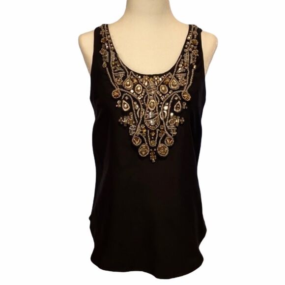 HP❣️NWT Sachin and Babi for Ankara Addison Silk Top Small Jeweled Embellished - Picture 1 of 10